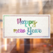 Pastel Gelukkig Nieuwjaar Window Cling Raamsticker