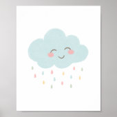 Pastel Gelukkig Wolken Kinderkamer Decoratie Poste (Voorkant)