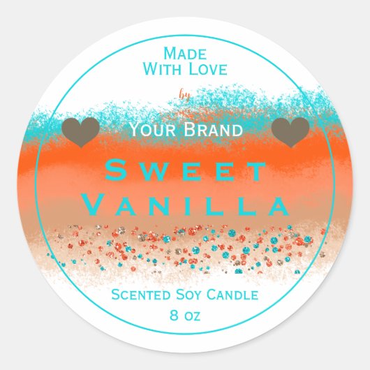 Pastel gemaakt met liefde product verpakking label (Voorkant)