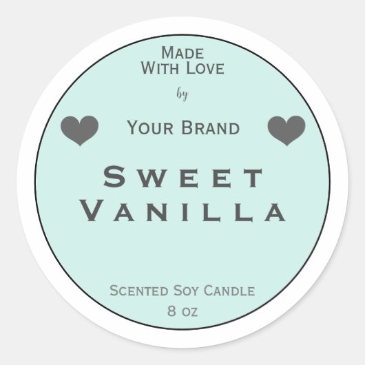 Pastel gemaakt met liefde product verpakking label (Voorkant)