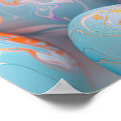 Pastel gemarmerde paaseieren poster (Hoek)