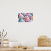 Pastel gemarmerde paaseieren poster (Keuken)