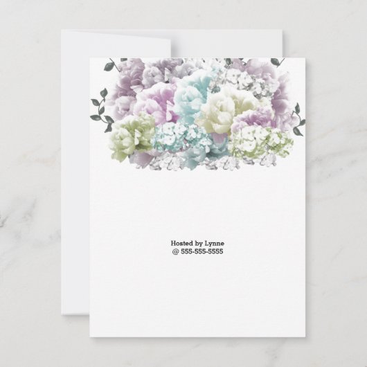 Pastel Gemengd Floral Bridal Shower Invitation Kaart (Achterkant)