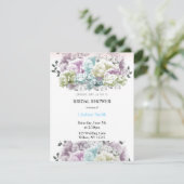 Pastel gemengde bloemen bruidsbruiloft uitnodiging (Staand voorkant)