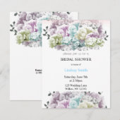 Pastel gemengde bloemen bruidsbruiloft uitnodiging (Voorkant / Achterkant)