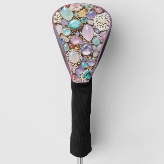 Pastel Gems And Jewels In Pinks & Purples Golfheadcover (Voorkant)