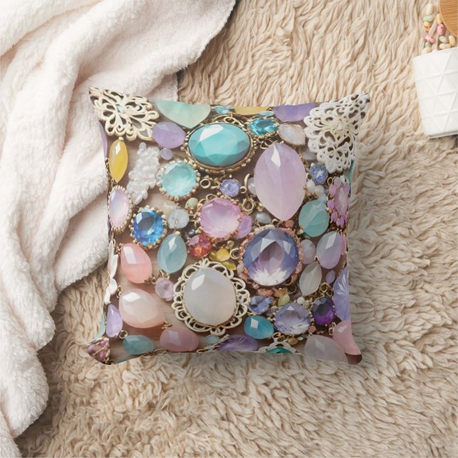Pastel Gems And Jewels In Pinks & Purples Kussen (Deken)