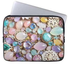 Pastel Gems And Jewels In Pinks & Purples Laptop Sleeve