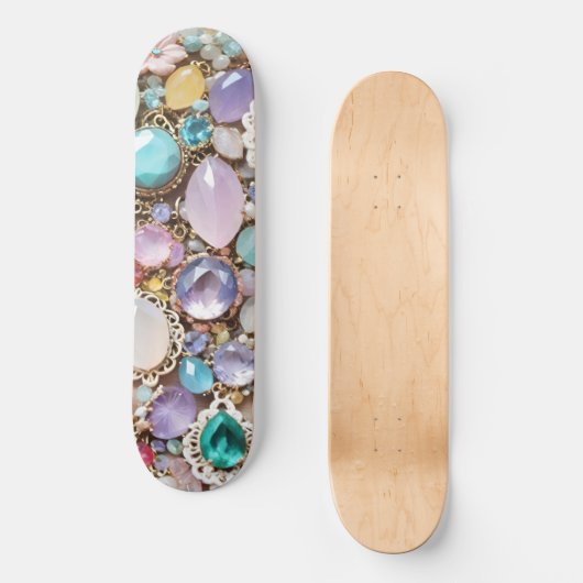 Pastel Gems And Jewels In Pinks & Purples Persoonlijk Skateboard (Voorkant)