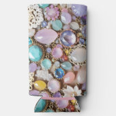 Pastel Gems And Jewels In Pinks & Purples Seltzer Blikjeskoeler (Achterkant)