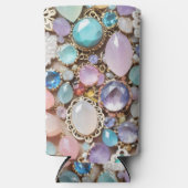 Pastel Gems And Jewels In Pinks & Purples Seltzer Blikjeskoeler (Voorkant)