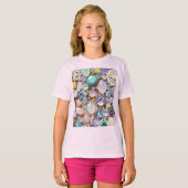 Pastel Gems And Jewels In Pinks & Purples T-shirt (Voorkant volledig)