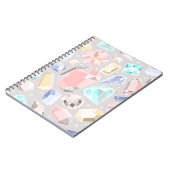 Pastel Gemstone Diamond Pattern PInk Aqua Pareltje Notitieboek (Linkerzijde)