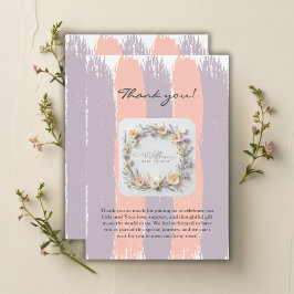 Pastel Gender Neutral Wildflower Baby shower Bedankkaart