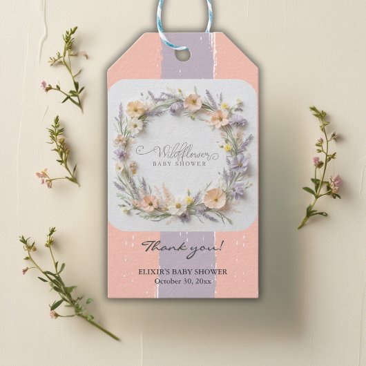 Pastel Gender Neutral Wildflower Baby shower Cadeaulabel