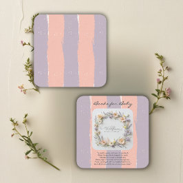 Pastel Gender Neutral Wildflower Baby shower Informatiekaartje
