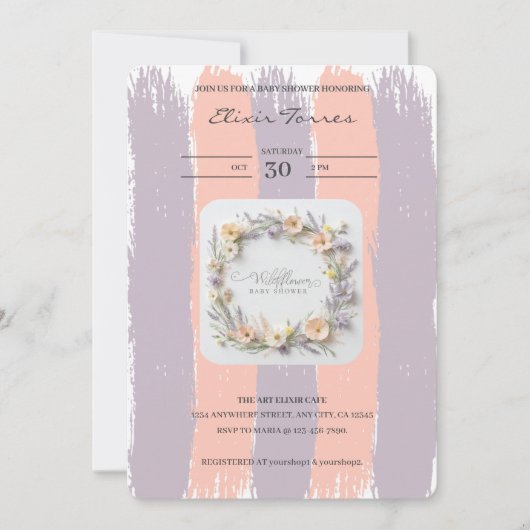 Pastel Gender Neutral Wildflower Baby shower Kaart (Voorkant)