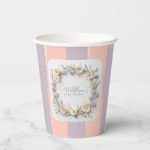 Pastel Gender Neutral Wildflower Baby shower Papieren Bekers (Achterkant)