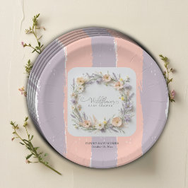Pastel Gender Neutral Wildflower Baby shower Papieren Bordje