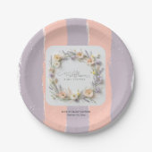 Pastel Gender Neutral Wildflower Baby shower Papieren Bordje (Voorkant)
