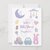 Pastel Gender Neutrale Wensen voor Baby Keepsake Notitiekaartje (Achterkant)