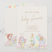 Pastel Genderneutraal Peter de Konijn Baby shower Kaart (Voorkant / Achterkant)