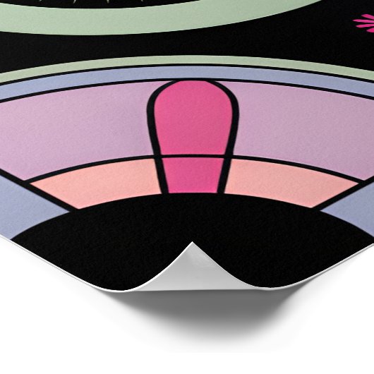 Pastel Geometric Mandala Bloom Poster (Hoek)