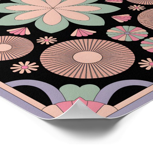 Pastel Geometric Mandala Bloom Poster (Hoek)