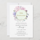 Pastel Geometric Peonies 50th Wedding Jubileum Kaart (Voorkant)