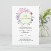 Pastel Geometric Peonies 50th Wedding Jubileum Kaart (Staand voorkant)