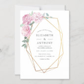 Pastel Geometric Peonies Floral Brunch en Bubble Magnetische Uitnodiging (Voorkant)
