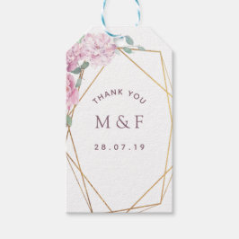 Pastel Geometric Peonies Floral Wedding Cadeaulabel