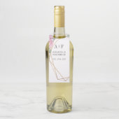 Pastel Geometric Peonies Floral Wedding Flessenhanger (Op fles)