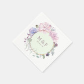 Pastel Geometric Peonies Floral Wedding Servet (Hoek)