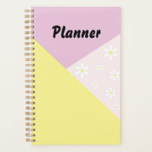 Pastel Geometric Planner with Daisy Flowers