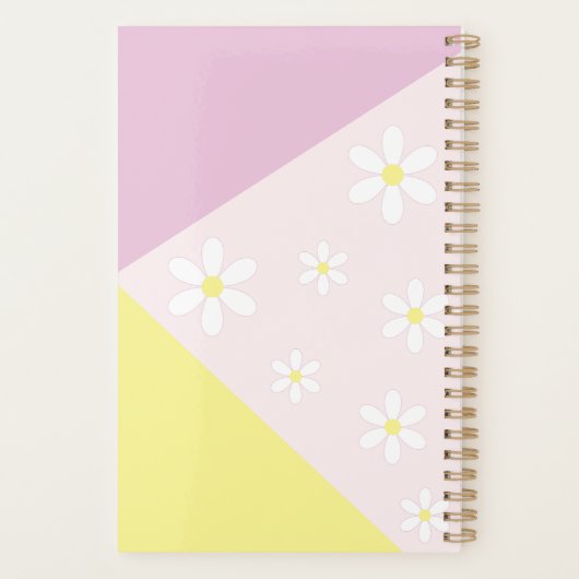 Pastel Geometric Planner with Daisy Flowers (Achterkant)