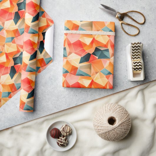Pastel Geometric Pop | Fiesta Wrapping Paper Roll Cadeaupapier (Crafts)