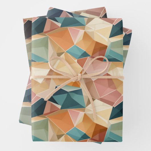 Pastel Geometric Pop | Wrapping Paper Sheets Set (In situ)