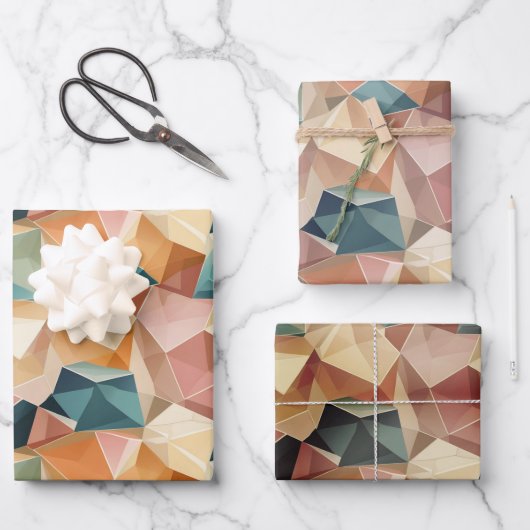 Pastel Geometric Pop | Wrapping Paper Sheets Set (Voorkant)