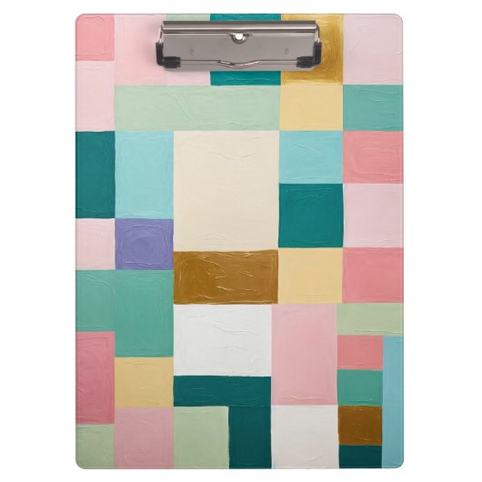 Pastel Geometric Quilt Klembord (Voorkant)
