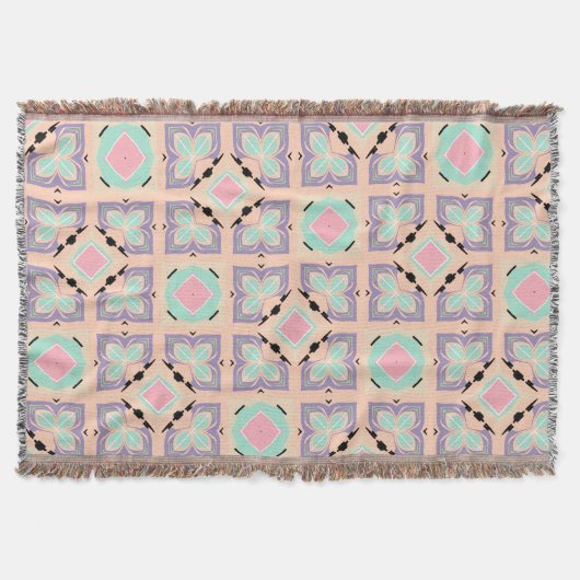 Pastel Geometric Tile Pattern | Pink Mint Purple  Deken (Voorkant)