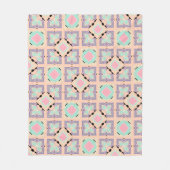 Pastel Geometric Tile Pattern | Pink Mint Purple Fleece Deken (Voorkant)