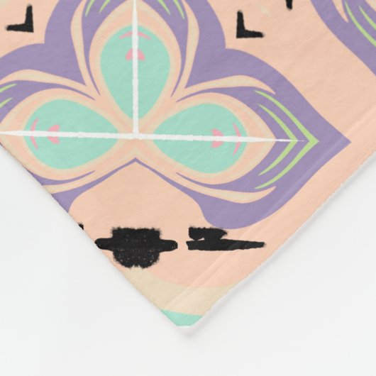 Pastel Geometric Tile Pattern | Pink Mint Purple Fleece Deken (Hoek)