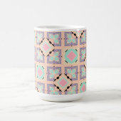 Pastel Geometric Tile Pattern | Pink Mint Purple  Koffiemok (Center)
