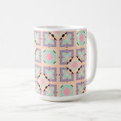 Pastel Geometric Tile Pattern | Pink Mint Purple  Koffiemok (Voorkant rechts)