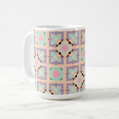 Pastel Geometric Tile Pattern | Pink Mint Purple  Koffiemok (Voorkant links)
