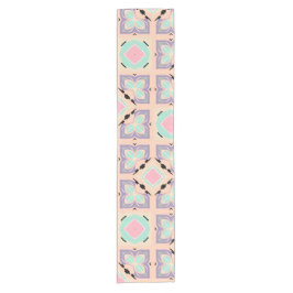 Pastel Geometric Tile Pattern | Pink Mint Purple  Korte Tafelloper