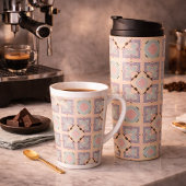 Pastel Geometric Tile Pattern | Pink Mint Purple Latte Mok