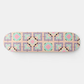 Pastel Geometric Tile Pattern | Pink Mint Purple  Persoonlijk Skateboard (Horizontaal)
