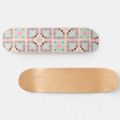 Pastel Geometric Tile Pattern | Pink Mint Purple  Persoonlijk Skateboard (Horizontaal)